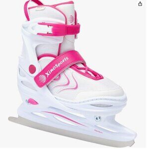 Pink and White Adjustable Ice Skates by Xino Sports